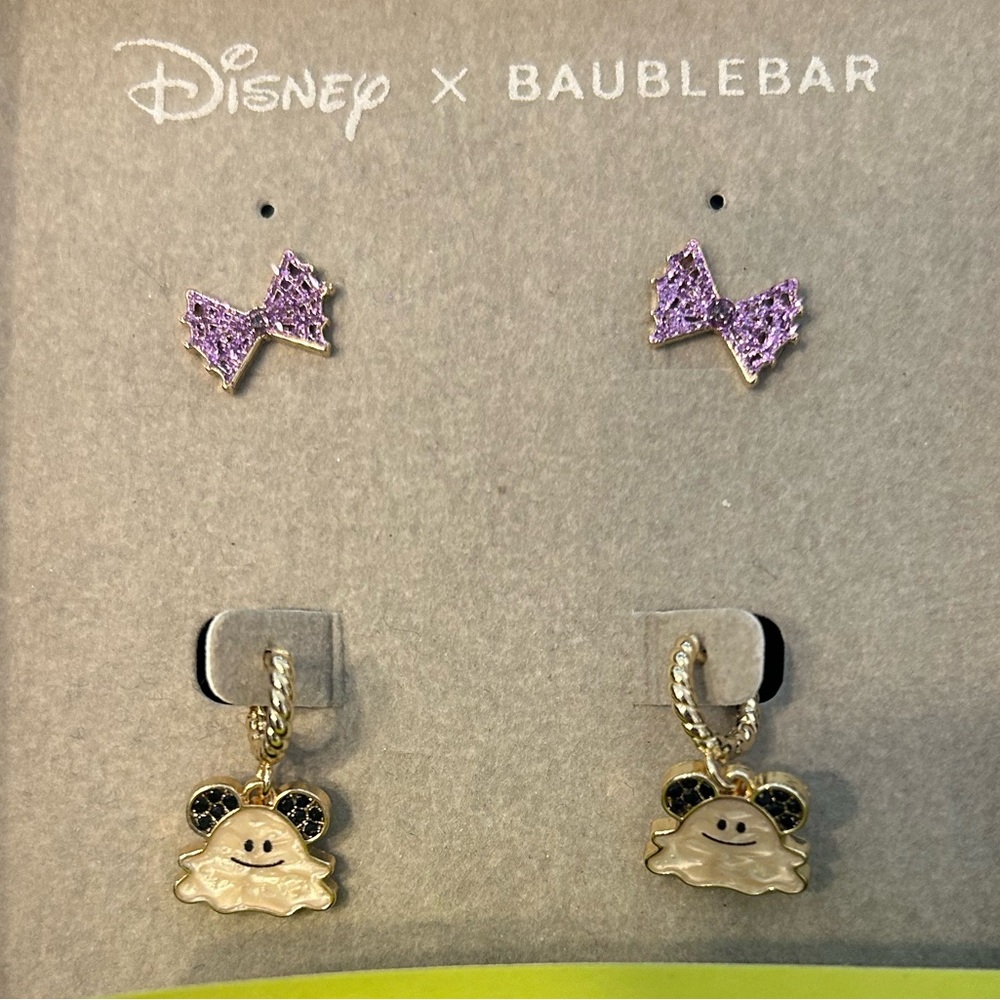 Disney X Bauble Bar Halloween Ghosts and spider web earrings